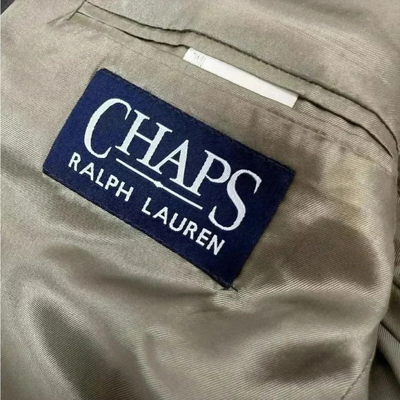 Chaps Ralph Lauren Cashmere wool 3 Button Suit Coat 42R Brown Blue Glen Plaid - Picture 8 of 16